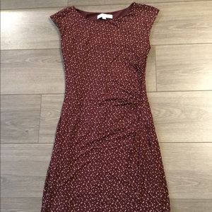 Ruched maroon dress!